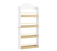 SoBuy Bibliothèque pour enfants, étagère pour enfants, étagère de rangement de jouets avec 4 étagères pour livres et décoration, étagère Montessori, meuble de chambre d'enfant KMB121-WN