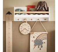 SoBuy Porte-manteau pour enfants avec étagère Étagère à livres pour enfants Étagère murale Porte-manteau mural Porte-manteau pour enfants blanc KMB78-W