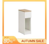 SoBuy FBT111x2 Table de chevet 2 pièces avec tiroir pour lit à sommier, table de canapé, table d'appoint étroite, armoire de chevet BLANC
