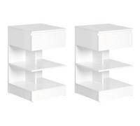 SoBuy Comodino 1 tiroir 2 étagères Blanc 39x39x65 cm FBT49-WX2