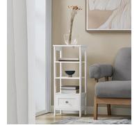 SoBuy FBT91-W Table d’Appoint Haute Bout de Canapé Étagère de Rangement pour Salon Bureau en 3 niveaux avec 1 tiroir 30x28x74