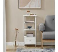 SoBuy FBT91-W Table d’Appoint Haute Bout de Canapé Étagère de Rangement pour Salon Bureau en 3 niveaux avec 1 tiroir 30x28x74