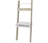 SoBuy FRG111-WN Bibliothèque Étagère de Rangement avec Bureau Cubique et 2 Étagères - L65xP40xH179cm Bois, Blanc