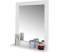 SoBuy FRG129-W Miroir Mural Meuble Salle de Bain 1 étage Plateau L40xP10xH49cm- Blanc Blanc