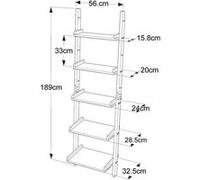 SOBUY FRG17-W Étagère murale - Style échelle - Blanc - L56 x H189 x P32,50 cm