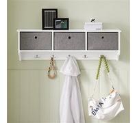SoBuy Portemanteau mural avec tiroirs - Blanc