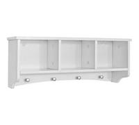 SoBuy FRG48-W Portemanteau Étagère murale Porte-manteau salle de bain Meuble d’entrée Blanc