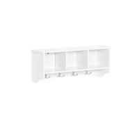SoBuy FRG48-W Portemanteau Étagère murale Porte-manteau salle de bain Meuble d'entrée