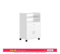 SoBuy Desserte micro-ondes FSB09-W – plan de travail extensible, blanc 92×59×40 cm