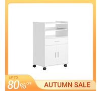SoBuy Chariot de Cuisine sur roulettes avec Plan de Travail Extensible Meuble de Rangement pour Micro-Ondes Meuble Cuisine Noir 92×59×40 cm Idéal pour, Bureau ou Salle à Manger FSB09-SCH