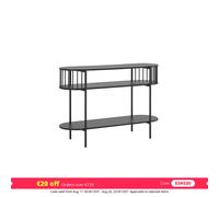 SoBuy Console entrée industrielle bois métal 3 niveaux, meuble couloir grande capacité, noir 110x39x76 cm