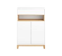 SoBuy FSB97-WN Armoire à Chaussures avec 1 Tiroirs, 1 Compartiment et 2 Portes