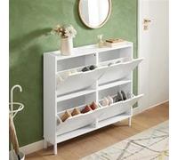 SoBuy FSR100-W Meuble de Rangement à Chaussures Armoire à Chaussures Commode à Blanc G