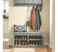 SoBuy FSR131-HG Banc de Rangement, Banc à Chaussures, Meuble à Chaussures, Meuble Bas Gris G