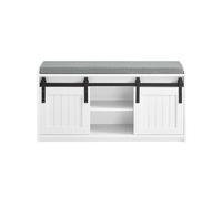 SoBuy FSR133-K-W Étagère à Chaussures, Meuble à Chaussures, Porte-Chaussures avec 2 Portes, Meuble d'entrée, Coffre Rangement