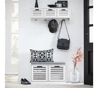 SoBuy FSR23-II-W Banc à Chaussures - Blanc