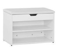SoBuy® FSR25-W Banc de Rangement à Chaussures 2 étages avec Coussin Commode à Chaussures Confortable- Blanc Blanc