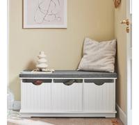 SoBuy FSR30-W Banc de rangement avec 3 cubes
