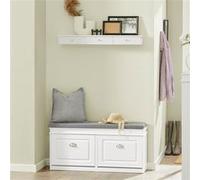 SoBuy FSR64-W Banc de rangement à Chaussures Armoire à Chaussures avec Coussin Blanc G