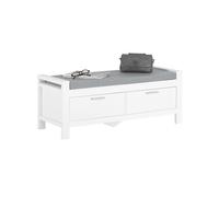 SoBuy FSR74-W Banc de Rangement à Chaussures avec Coussin Rembourré Commode à Chaussures Meuble à Chaussures Meuble d'entrée Coffre