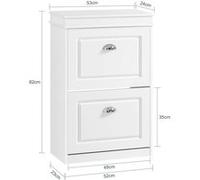 SoBuy FSR78-W Meuble de Rangement à Chaussures Armoire à Chaussures Commode à Chaussures 2 Blanc G