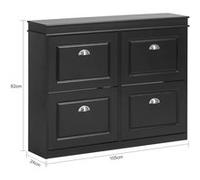 SoBuy FSR79-SCH Meuble de Rangement à Chaussures Armoire à Chaussures Commode à Noir G