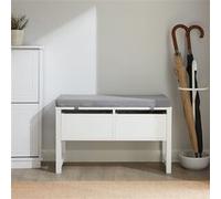 SoBuy Banc de rangement FSR88-W - Banquette d'entrée avec coussin rembourré, 2 tiroirs 72x30x46 cm