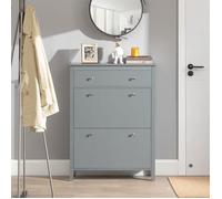 SoBuy FSR89-HG Meuble de Rangement à Chaussures Armoire à Chaussures Commode à Chaussures 2 abattants Meuble d'entrée Coffre