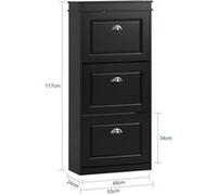 SoBuy FSR94-SCH Meuble de Rangement à Chaussures Armoire à Chaussures Commode à Chaussures Noir G
