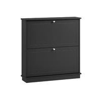 SoBuy FSR99-SCH Meuble de Rangement à Chaussures, Armoire à Chaussures, Commode à Chaussures avec 2 abattants, Meuble d'entrée