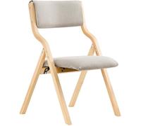 SoBuy® FST40-HG Chaise pliante en bois avec assise rembourrée L48 x P58 x H78, Gris