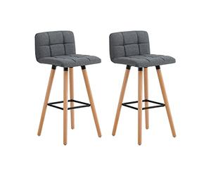 SoBuy FST50-DGx2 Lot de 2 Tabourets de Bar Cuisine avec Dossier et Repose-Pieds Haute qualité