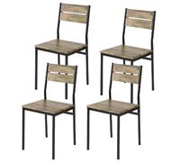 SoBuy FST72 - Noir Lot de 4