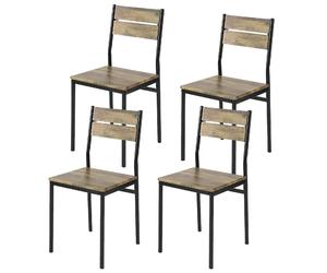 SoBuy FST72 - Noir Lot de 4