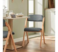 SoBuy FST92-SG Chaise Pliante en Bois avec Assise et Dossier Rembourrés, Gris foncé - 47 x 60 x 77 cm