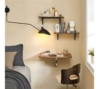 SoBuy FWT03-PF Table Murale Rabattable en Bois, Table de Cuisine, Table Enfant Marron G