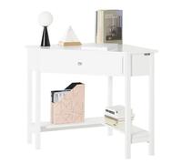 SoBuy FWT31-W Table Bureau d'angle Bureau Informatique Secrétaire avec Tiroir