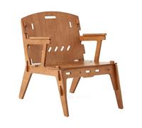 SoBuy HFST02-BR Fauteuil Design Salon Ergonomique Chaise Fauteuil de Salon Confortable Fauteuil de Bureau en Tenons et Mortaises
