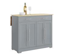 SoBuy Ilot Central Cuisine Pliant avec Roues cachées 115x68,7x91 cm
