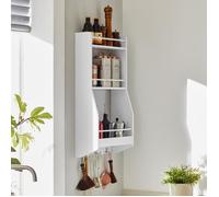 SoBuy KCR12-W Étagère à Épices Étagere de Rangement Murale pour Cuisine Étagère à Suspendre