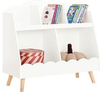 SoBuy KMB100-W Étagère pour enfants avec 5 compartiments Étagère à livres Étagère de rangement pour enfants Étagère Montessori blanche LHT env. 82x76x35cm