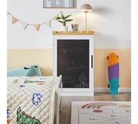SoBuy Commode pour enfants KMB43-W – Étagère à livres et jouets avec tableau – 63x100x30 cm