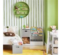 SoBuy KMB76-W Bibliothèque pour enfants Étagère pour enfants avec boîtes Étagère de rangement pour enfants Étagère à jouets Meubles de chambre d'enfant blanc LHT env. 80x61x30cm
