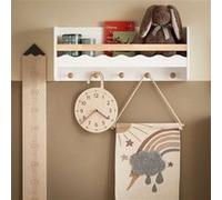 SoBuy Porte-manteau pour enfants avec étagère Étagère à livres pour enfants Étagère murale Porte-manteau mural Porte-manteau pour enfants blanc KMB78-W