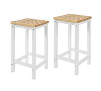 SoBuy Lot 2 Tabourets de Cuisine en Bois, Hauteur 61 cm, Assise Confortable, Repose-Pieds Stable et Solide Idéal Bar Comptoir Salon