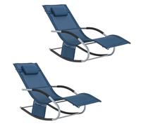 SoBuy Lot de 2 Chaises Longues avec Coussin 150x63x87cm Capacité 150kg