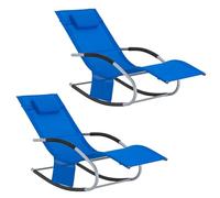 SoBuy Lot de 2 Chaises Longues avec Coussin 150x63x87cm Capacité 150kg