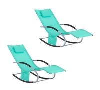 SoBuy Lot de 2 Chaises Longues avec Coussin 150x63x87cm Capacité 150kg