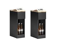 SoBuy Lot de 2 Tables de Chevet étroites avec tiroir 20x35x60 cm | Table de Nuit Gain de Place 20 cm pour petits espaces, rangement compact, Noir FBT111-SCHx2