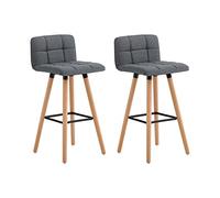 SoBuy Tabourets de bar FST50-DGx2 – dossier et repose-pieds – haute qualité – Lot de 2